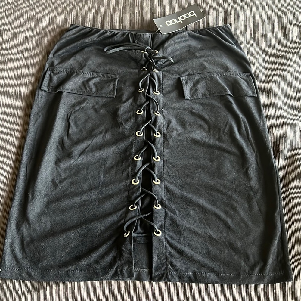 Black mini skirt